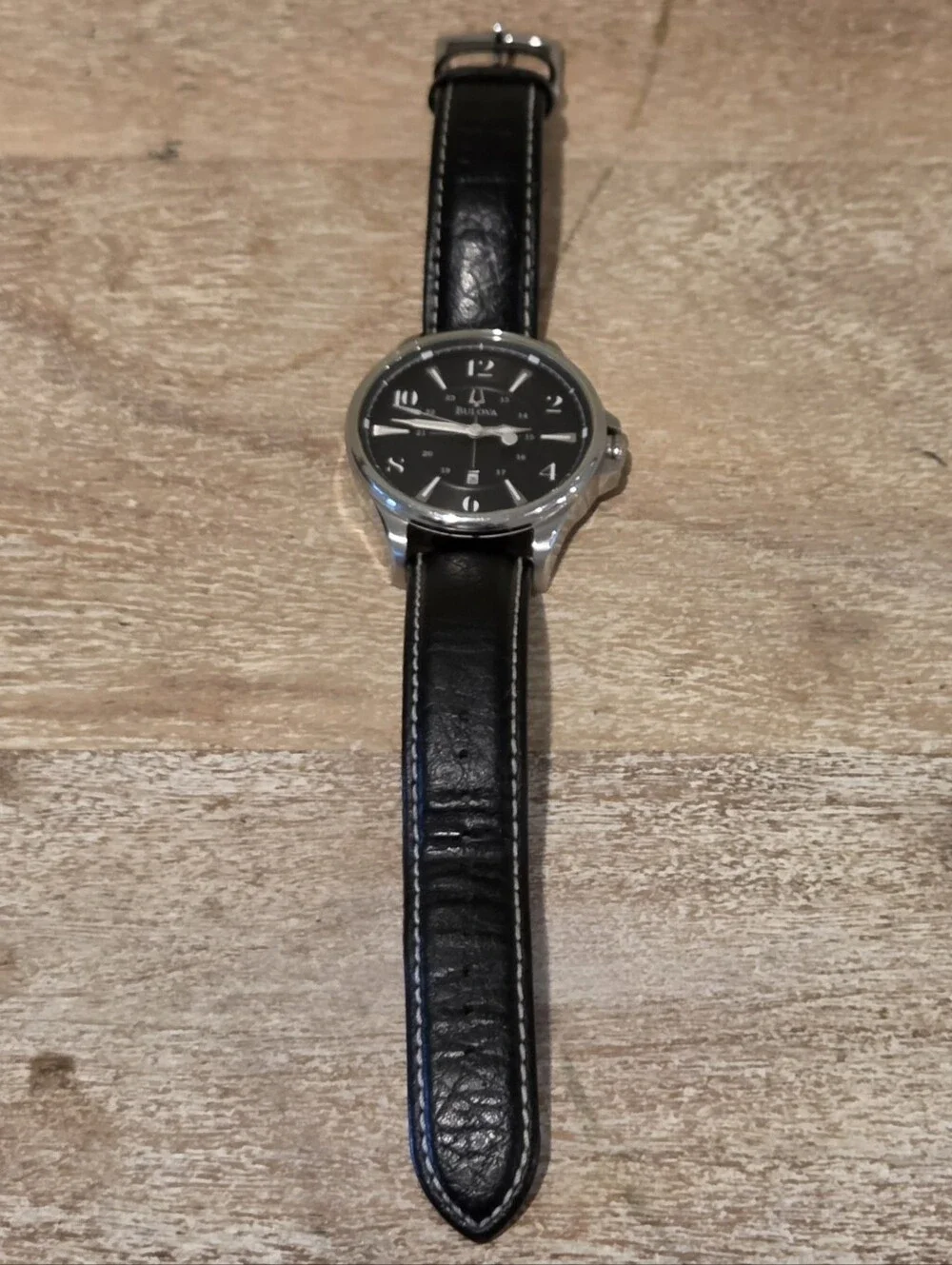 Bulova Adventurer Leather Strap Quartz 44mm Watch - Style 96B135 - Watch Has New